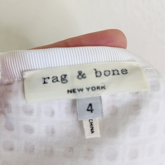 Rag & Bone White Cotton Eyelet Lace Lakewood Skirt 4 - Picture 5 of 7